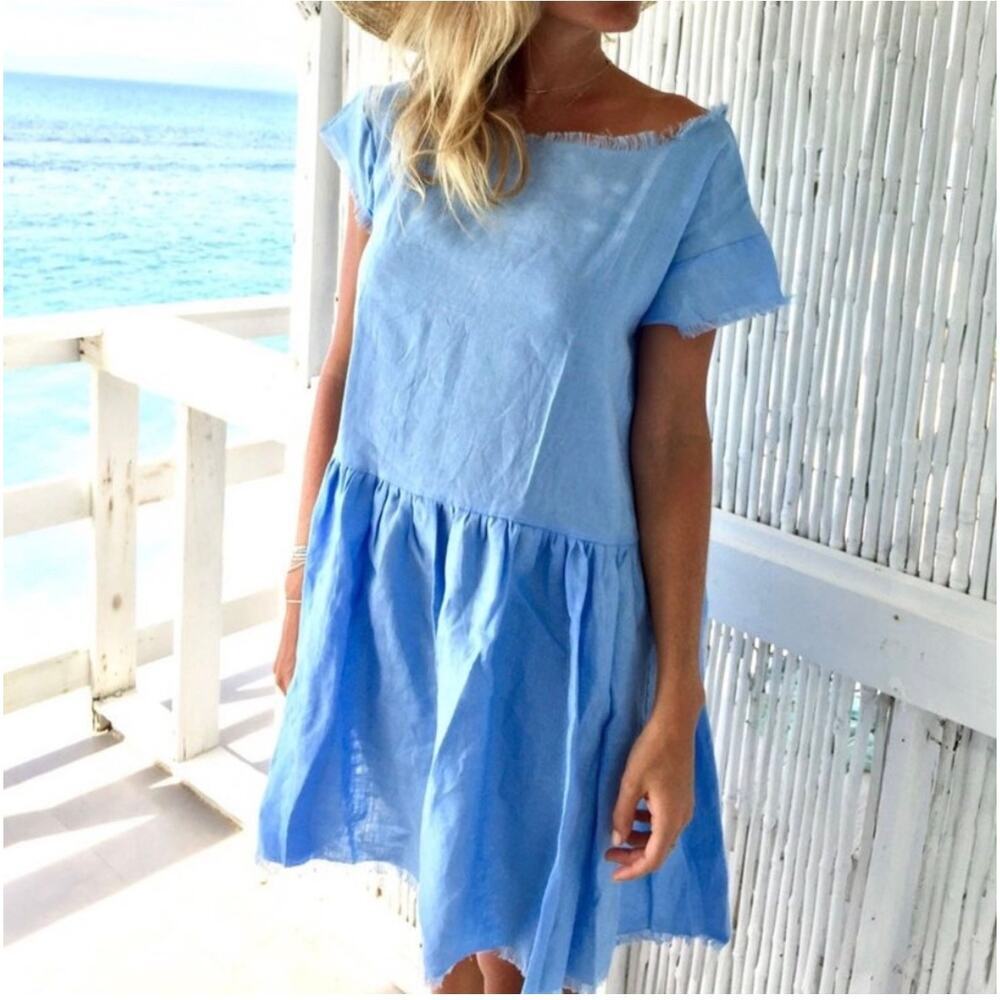 LJC Designs pale blue beach dress